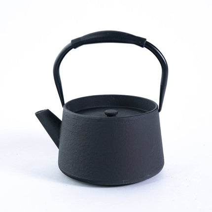Modern Straight Edge Design Black 33oz Cast Iron Tea Pot (1/8)