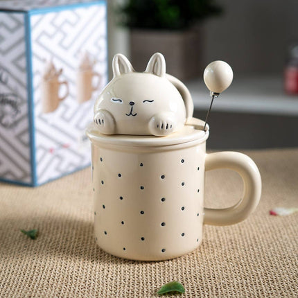 Rabbit 13oz Mug With Lid and Glass Straw (10/30)