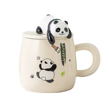 Panda 13oz Mug With Lid and Spoon (10/30)