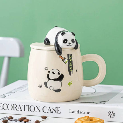 Panda 13oz Mug With Lid and Spoon (10/30)