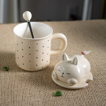 Rabbit 13oz Mug With Lid and Glass Straw (10/30)