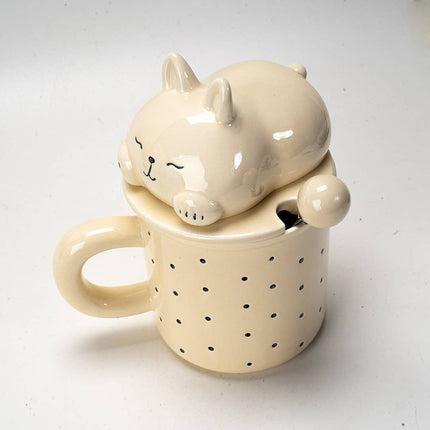 Rabbit 13oz Mug With Lid and Glass Straw (10/30)