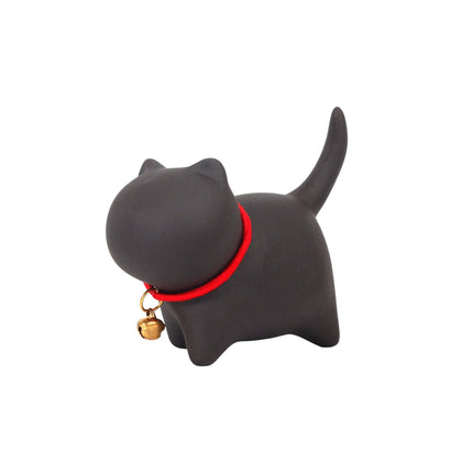 2.25"H Cat Zisha Purple Clay Tea Pet Dark Brown (1/48)