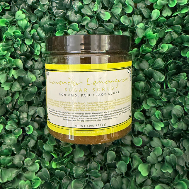 Lavender Lemongrass Sugar Scrub -Non GMO Fair trade Sugar 10oz
