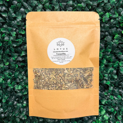 Tranquility Tea -Ashwaganda root, Lemon Balm, Tulsi, Passion flower, Chamomile, Lavender, Lemon Myrtle