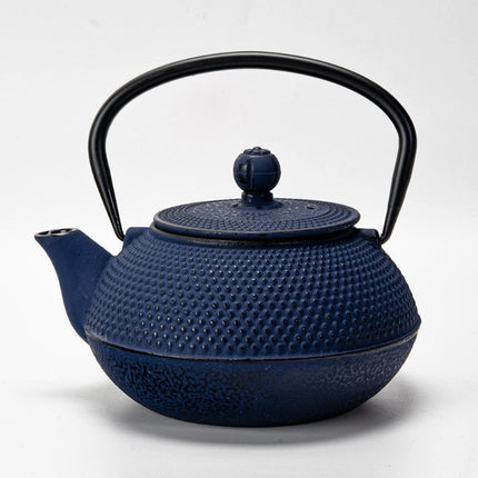 Navy Blue Hobnail Cast Iron Teapot – 27oz