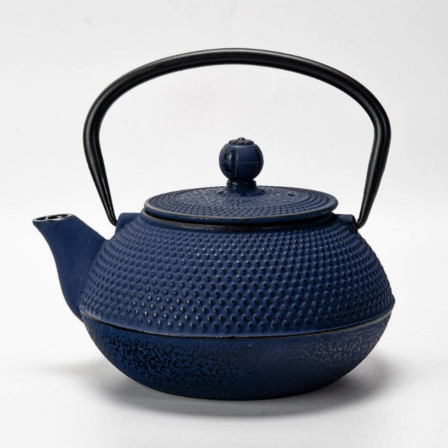Navy Blue Hobnail Cast Iron Teapot – 27oz