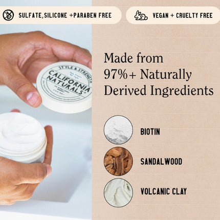 California Naturals Daily Vitamin Hair Styler Cream - Biotin, Sandalwood, Volcano Clay, Sea Salt, Probiotics