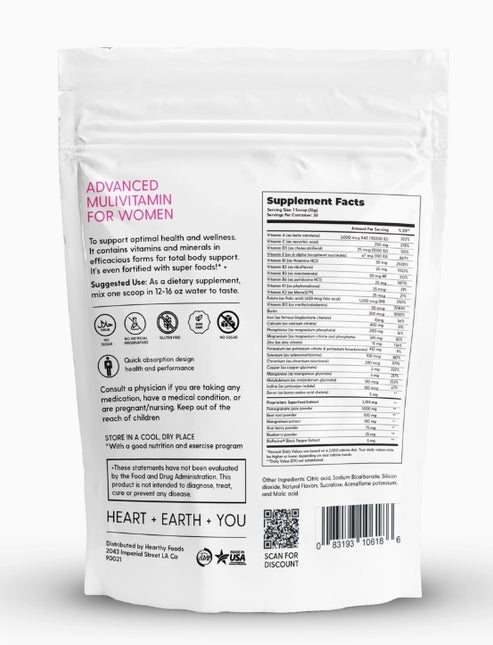 Advance Superfood Multivitamins For Women- No Sugar, No Artificial Sweetners, Gluten Free