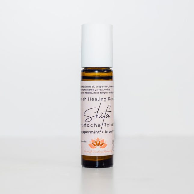 Shifa | Headache Relief Organic Essential Oil Roller Ball 10ml | Peppermint Birch Frankincense Lavender