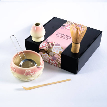 5 Piece Ceremonial Matcha Bowl Whisk Stand Strainer and Scoop Set (1/24)