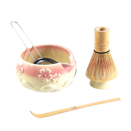 5 Piece Ceremonial Matcha Bowl Whisk Stand Strainer and Scoop Set (1/24)