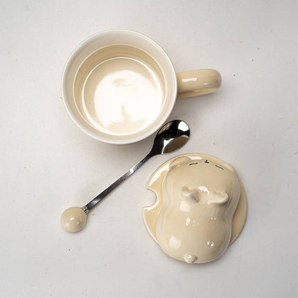 Rabbit 13oz Mug With Lid and Glass Straw (10/30)